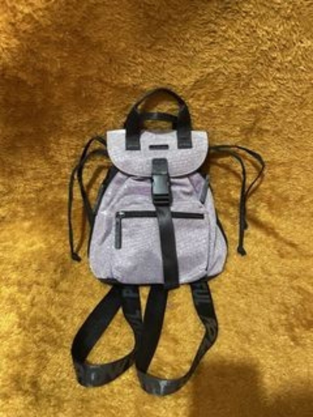 Women's Rare  Justice Light Lavender Mini Backpack with Black Trim - Women's Bag